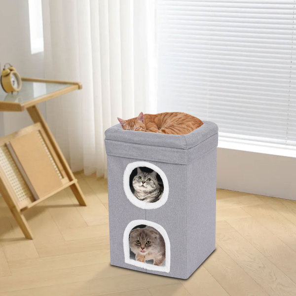 CNCEST Cat House, Indoor Cats Bed, Cute Modern Cat Condo for home use, pet shop, etc., and can be placed in the bedroom, living room
