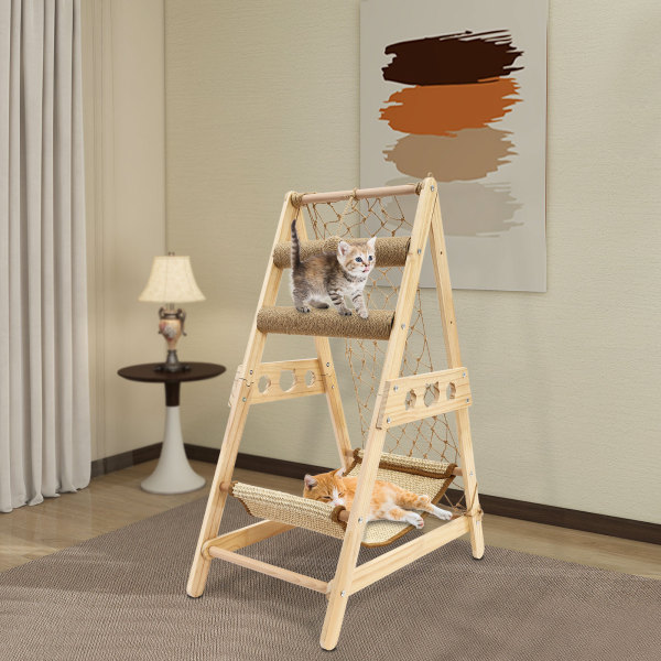 CNCEST Cat Climbing Frame, Triangle Cat Climbing Frame, Cat Tree for homes, pet shops, living rooms, bedrooms, balconies