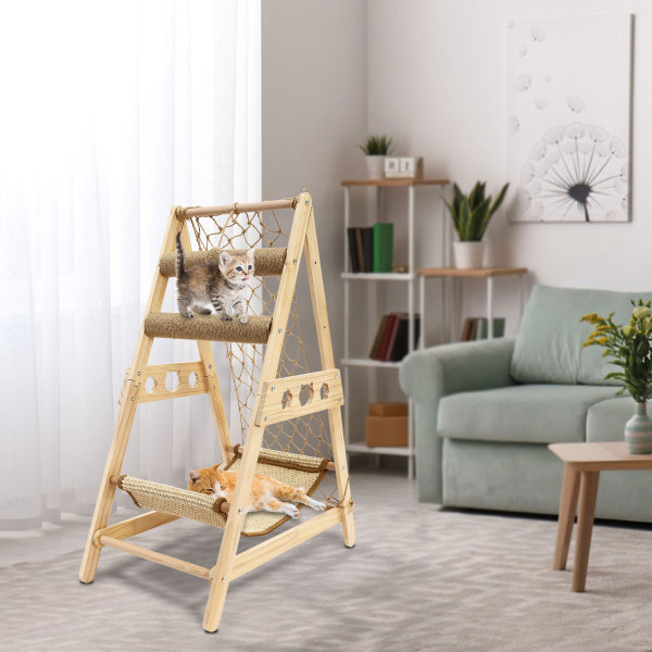 CNCEST Cat Climbing Frame, Triangle Cat Climbing Frame, Cat Tree for homes, pet shops, living rooms, bedrooms, balconies