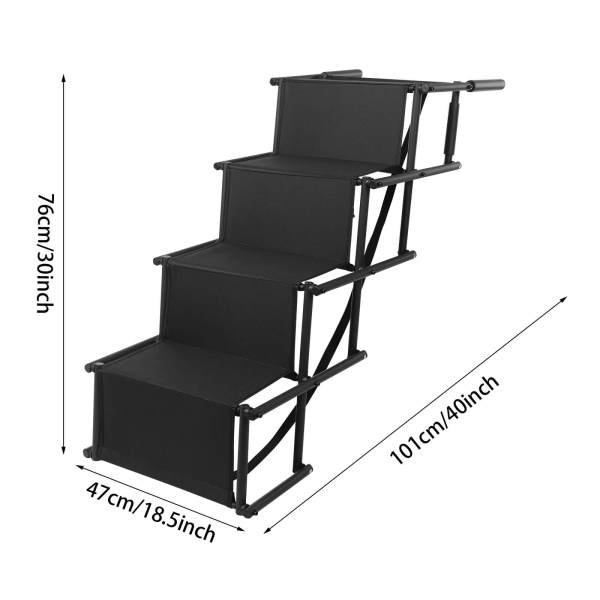 Car Dog Steps, Large Dog Stairs, Folding Pet Ladder Ramp with Wide Steps, Suitable for use in most cars, SUVs and trucks