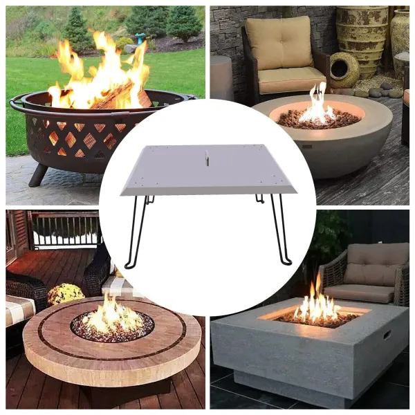 Fire Pit Burner Cover Fire Pit Heat Deflector for Round or Rectangular Fire Pits