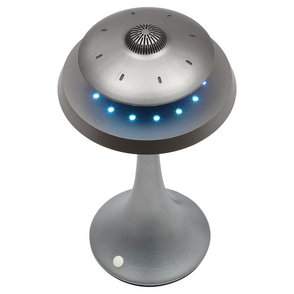 Magnetic Levitating Speaker Bluetooth 5.2 LED Flash Wireless Floating Speakers with Microphone and Touch Buttons for Street-side Shops Camping Grey