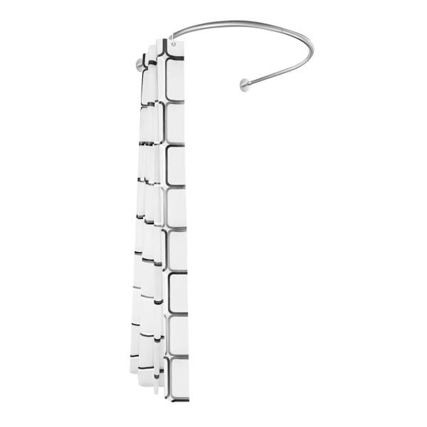 Stainless Steel Shower Curtain Rod Set, Expandable Bathroom Rail Kit - No Drilling, 20kg Load Capacity