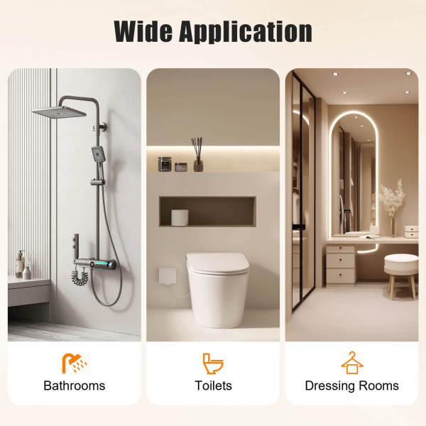 Stainless Steel Shower Curtain Rod Set, Expandable Bathroom Rail Kit - No Drilling, 20kg Load Capacity
