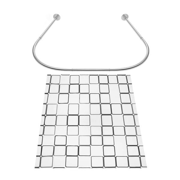 Stainless Steel Shower Curtain Rod Set, Expandable Bathroom Rail Kit - No Drilling, 20kg Load Capacity