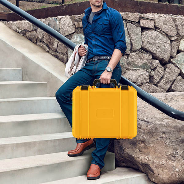 Yellow 12 Watch Box Hard Case Travel Storage Protection Shockproof Pressure