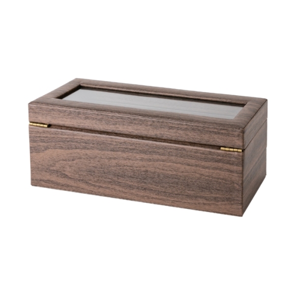 Wood grain double layer 6 compartment watch box, watch storage box, two layer design
