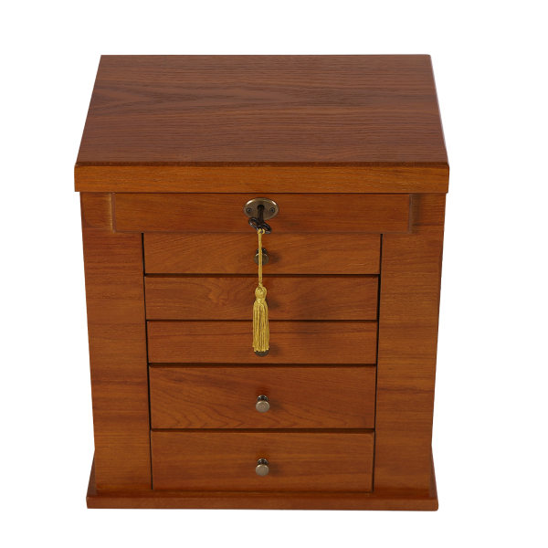 6-Tier Jewellery Box Jewellery Organiser Storage with Drawers Velvet Lining for Rings Earrings Bracelets Necklaces