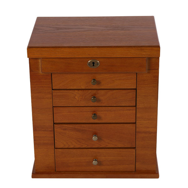 6-Tier Jewellery Box Jewellery Organiser Storage with Drawers Velvet Lining for Rings Earrings Bracelets Necklaces