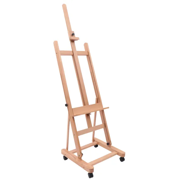 Wooden Easel Adjustable Height Angle Display H-Frame Beech Floor Painting Stand Artist Painting Craft Studio 68.89- 94.48in Wooden Easel Adjustable Height Angle Display H-Frame Beech Floor Painting Stand Artist Painting Craft Studio 68.89- 94.48in
