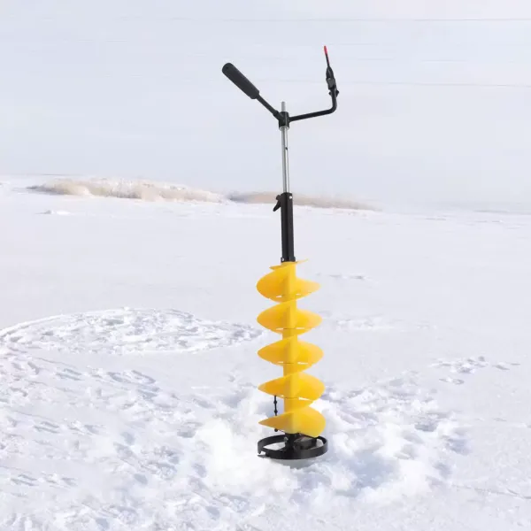 8" Diameter Ice Auger Bit with Centering Point Blade + 30/35.5cm Adjustable Extension Rod, Nylon Ice Drill Auger
