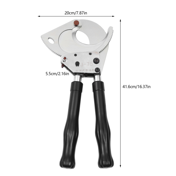 Ratchet Cable Cutter Ratcheting Cutter Heavy Duty Wire Cutter Tool Cut up to Φ75mm