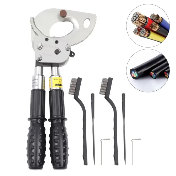Ratchet Cable Cutter Heavy Duty Ratcheting Wire Cutter for 300mm² Aluminum Copper Core Armored Cable High Hardness Cutting Tool