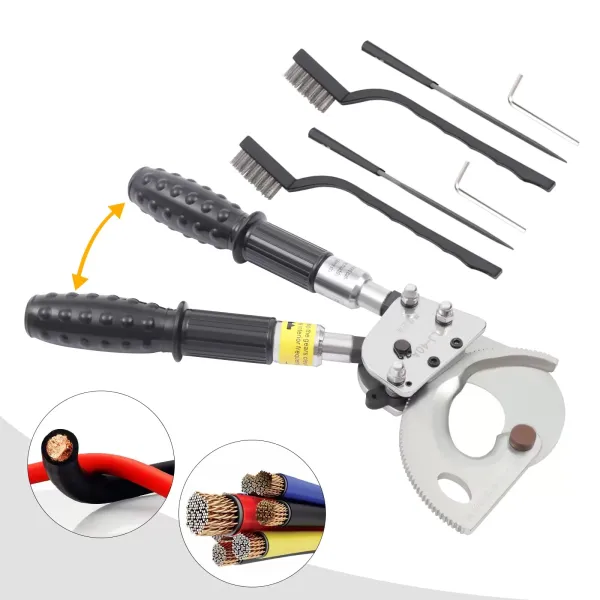 Ratchet Cable Cutter Heavy Duty Ratcheting Wire Cutter for 300mm² Aluminum Copper Core Armored Cable High Hardness Cutting Tool