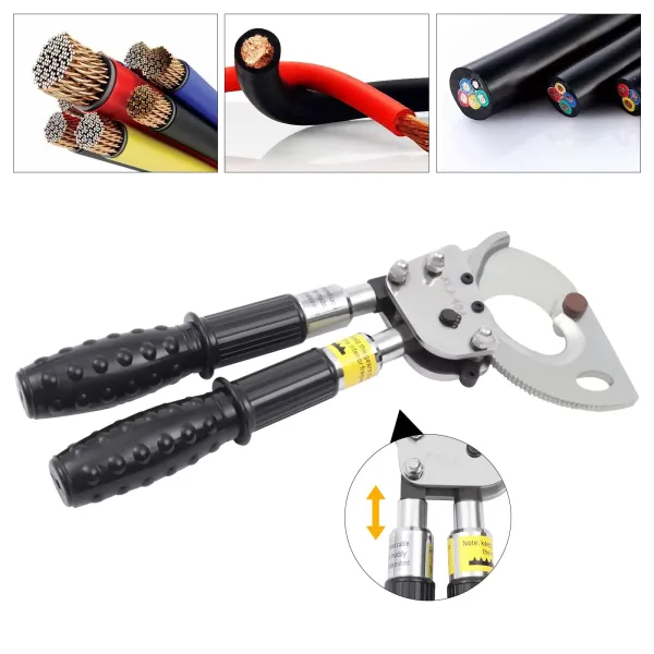 Ratchet Cable Cutter Heavy Duty Ratcheting Wire Cutter for 300mm² Aluminum Copper Core Armored Cable High Hardness Cutting Tool