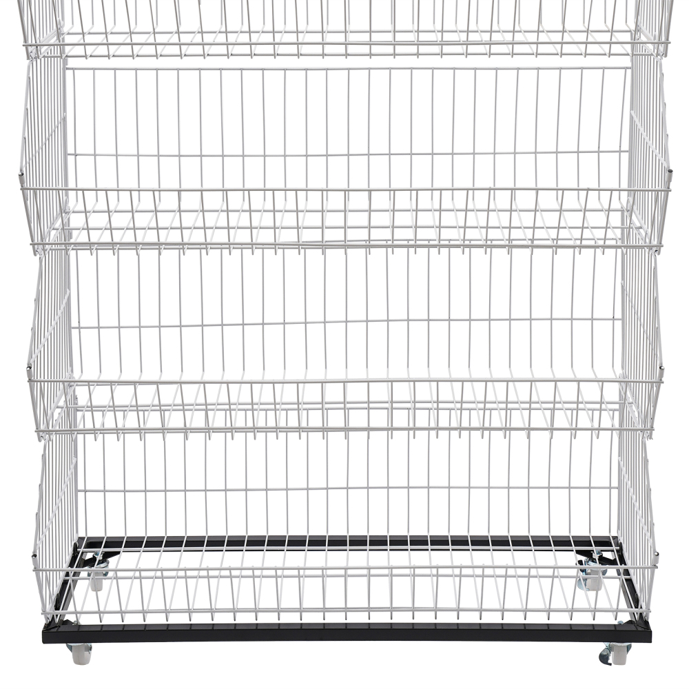 Rolling Supermarket Retail Display Rack 5 Tier Retail Display Shelves ...
