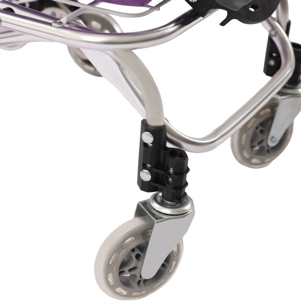 35L 18.11*14.56*36.61inch 8 Wheels Household Foldable Shopping Cart-Waterproof Oxford Cloth Bag Silver and Purple