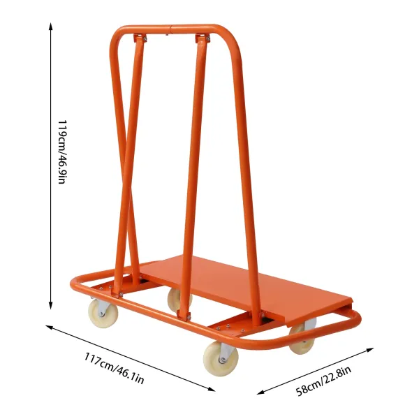 Drywall Sheet Cart 2200 lbs Plywood Panel Dolly Trolley Truck 4 Swivel Wheels
