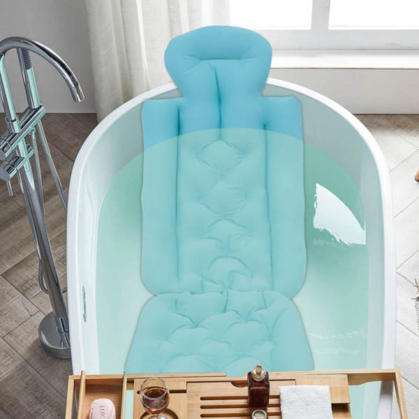 Full Body Bath Pillow Non Slip spa Cushion for Bathtub, with 10 Suction Cups and Breathable mesh,Soft and Comfortable,Easy to Wash and Quick-Drying, Unisex