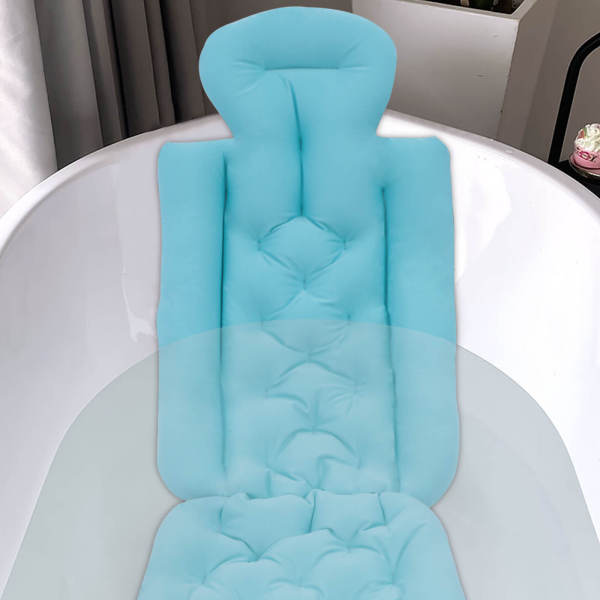 Full Body Bath Pillow Non Slip spa Cushion for Bathtub, with 10 Suction Cups and Breathable mesh,Soft and Comfortable,Easy to Wash and Quick-Drying, Unisex