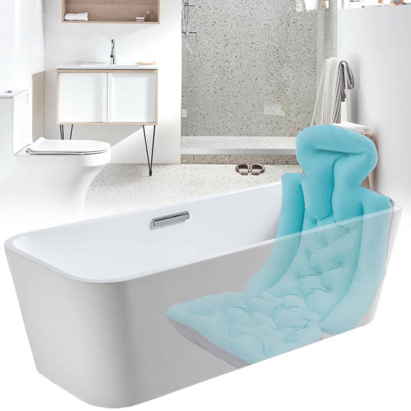 Full Body Bath Pillow Non Slip spa Cushion for Bathtub, with 10 Suction Cups and Breathable mesh,Soft and Comfortable,Easy to Wash and Quick-Drying, Unisex