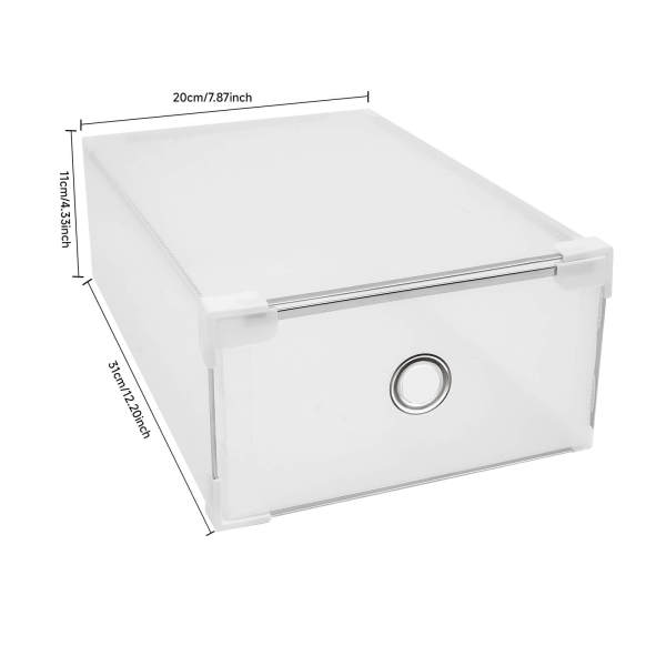 20-Piece White Stackable Drawer-Style Shoe Box Set, Shoe Organizer, Storage Container - Fits Shoes Up to 25cm
