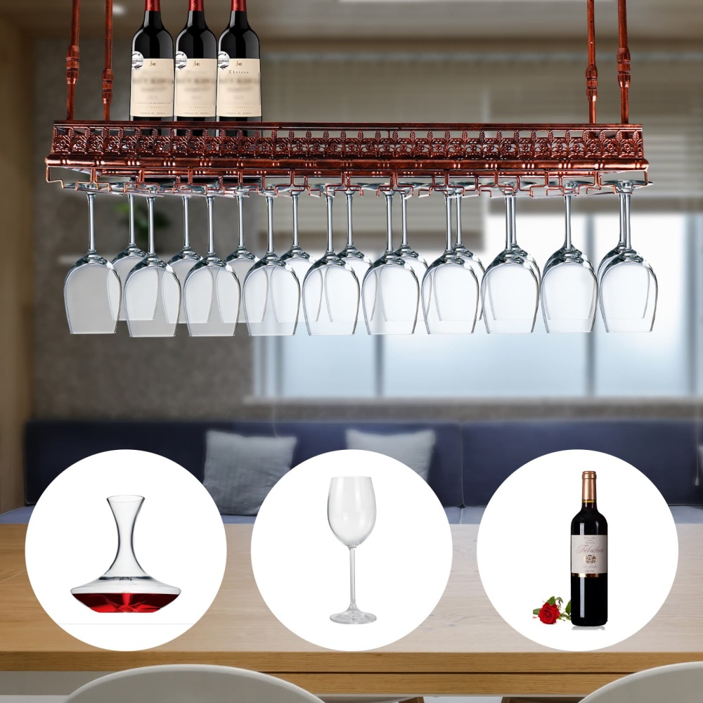 Glass Rack Classic Adjustable Retro Metal Wine Glass Racks Glass Hanger Wine Racks Kitchen ...