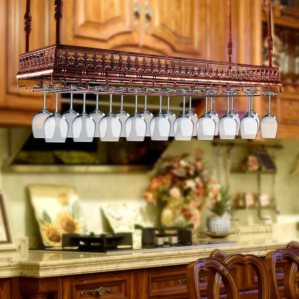 Glass Rack Classic Adjustable Retro Metal Wine Glass Racks Glass Hanger Wine Racks Kitchen ...