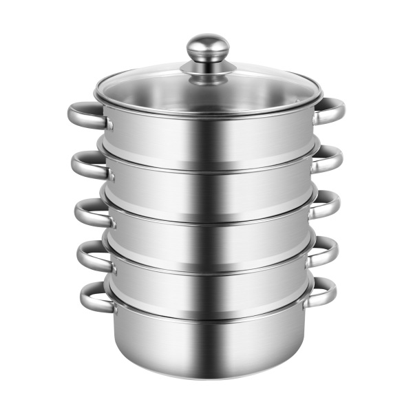 5-Tier Stainless Steel Steamer Set 26cm Steam Cooker Cooking Pots