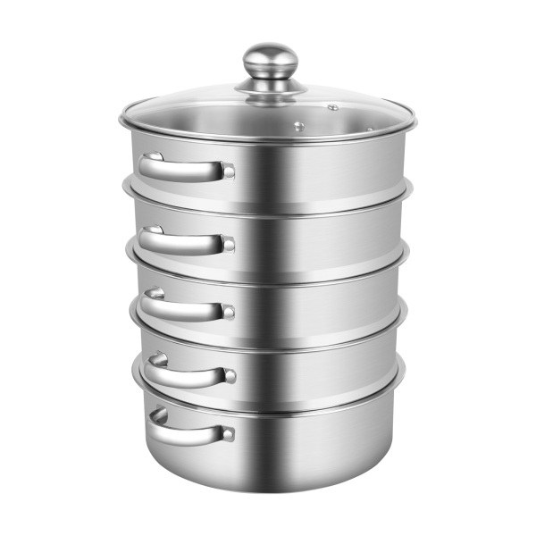 5-Tier Stainless Steel Steamer Set 26cm Steam Cooker Cooking Pots