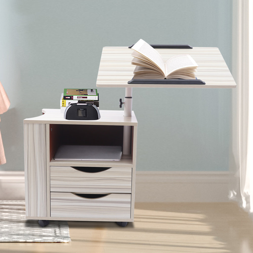 Mini Computer Night Stand Portable Removable Nightstand Sofa Coffee Side Desk Laptop Holder ...