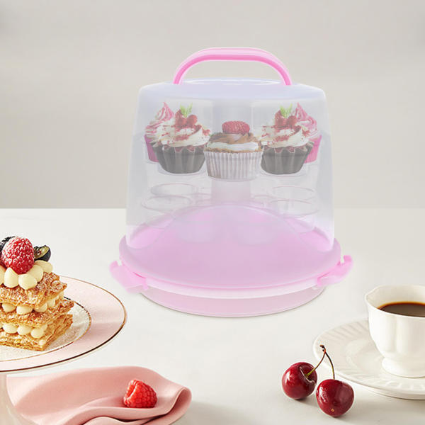 Plastic Pink Cupcake Carrier, Cupcake Holder, 3-Tiers Cupcake Carrier for nuts, fruits, cookies