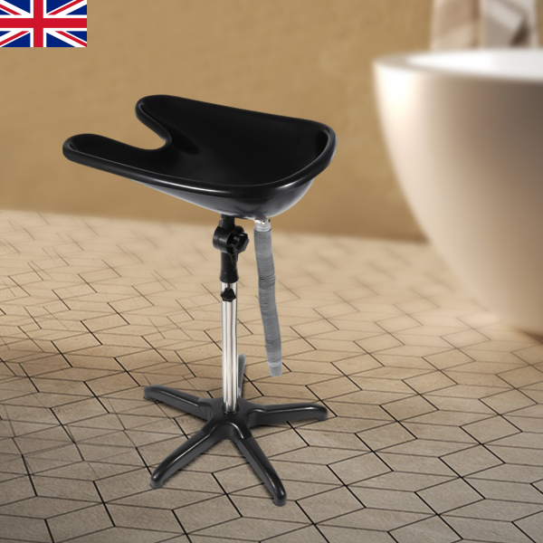 Black Plastic Height Adjustable Corner Hair Sink with Drain Hose for Hair Salon