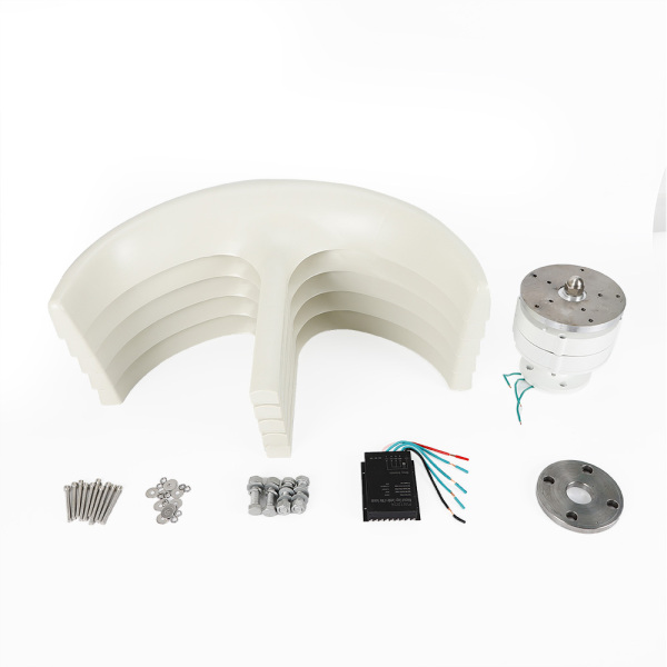 600W 12V Wind Turbine Generator Lantern Vertical Wind Generator 5 Blades White