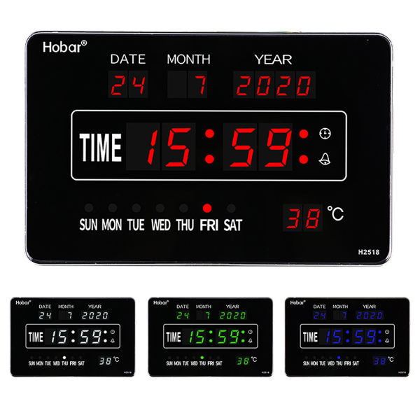CNCEST Perpetual Calendar Electronic Clock,  LED Digital Wall Clock, Desktop Multifunctional Calendar Electronic Clock