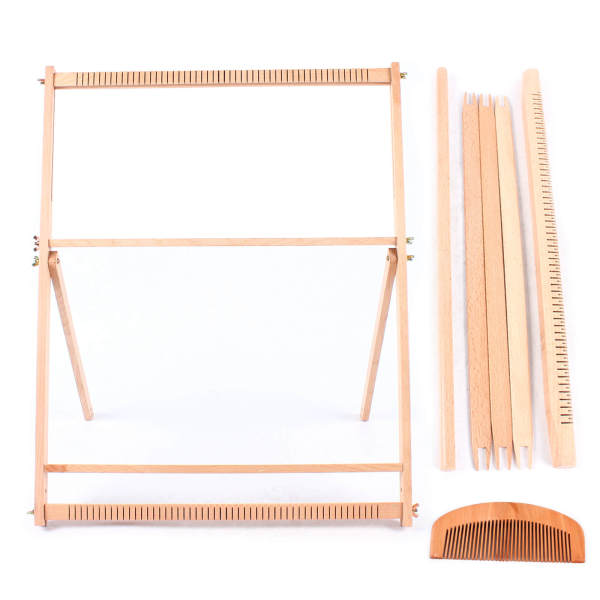 Wooden Loom with Three Gears Adjustable, Multi-Craft Large Frame Looms Weaving Kit DIY Weave, For Beginner, Children  , Craft, Hand