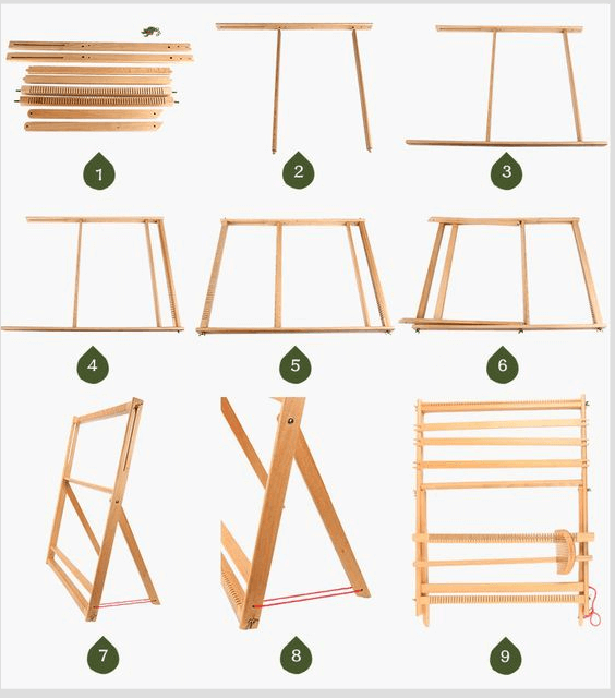 Wooden Loom with Three Gears Adjustable, Multi-Craft Large Frame Looms Weaving Kit DIY Weave, For Beginner, Children  , Craft, Hand