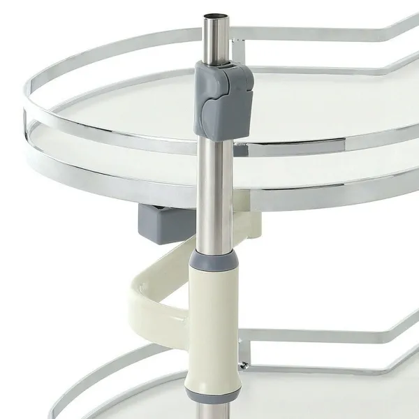 Pull-Out Corner Shelving Right Pull Out Shelf Organiser Height of Tray Can be Adjusted 2 Tiers Swing Tray with Soft Close Device
