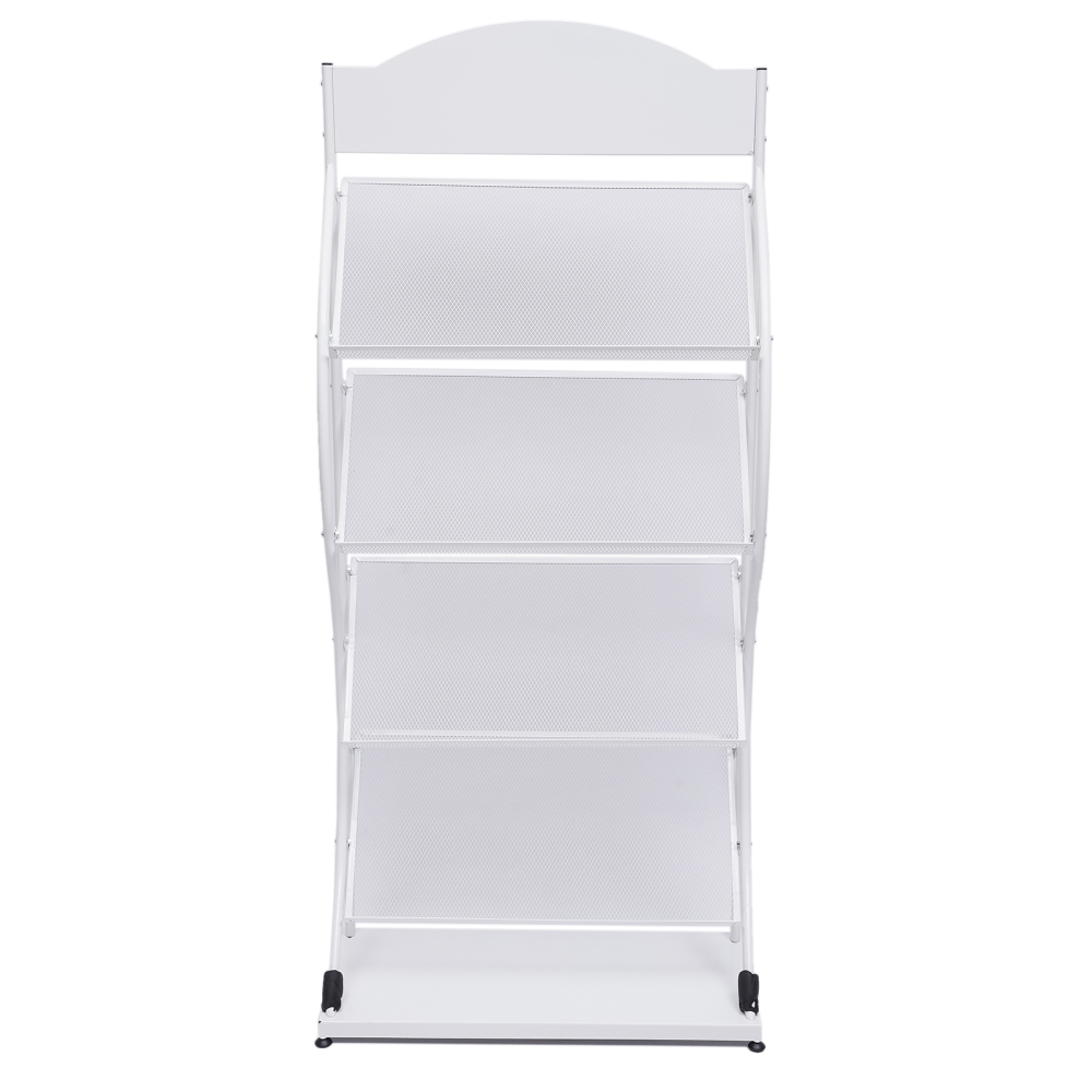 4-Layer Iron Floor-Standing Magazine Rack Information Rack Storage Rack ...