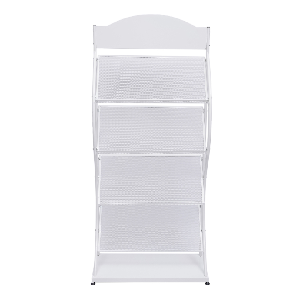 4-Layer Iron Floor-Standing Magazine Rack Information Rack Storage Rack ...