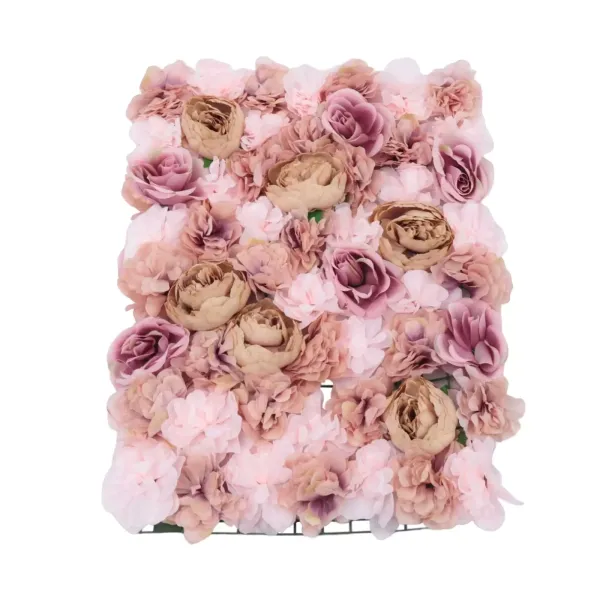 6 pcs Artificial Flower Wall Panel Silk Rose Wall Backdrop Rose Floral Panel Decor for Weddings Party Photography Venue