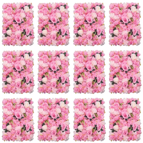 Flower Wall Panel Floral Backdrop 60cm X 40cm Artificial Floral Wall Silk Rose Wall Backdrop Faux Flower Panel