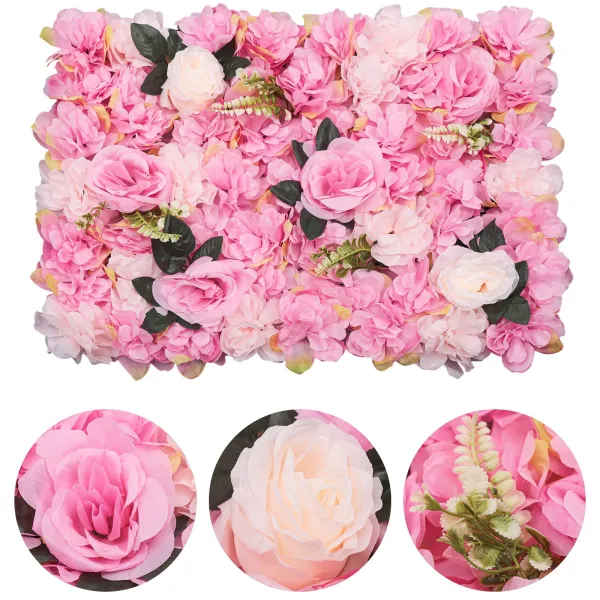Flower Wall Panel Floral Backdrop 60cm X 40cm Artificial Floral Wall Silk Rose Wall Backdrop Faux Flower Panel