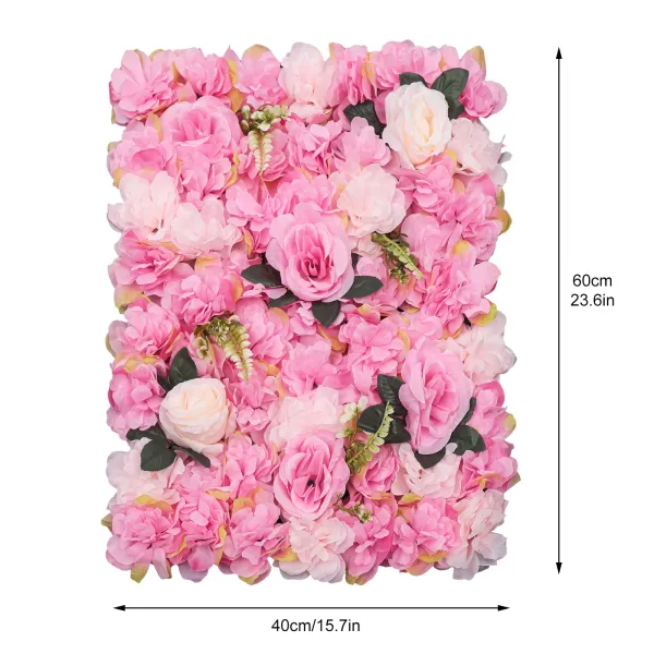 Flower Wall Panel Floral Backdrop 60cm X 40cm Artificial Floral Wall Silk Rose Wall Backdrop Faux Flower Panel