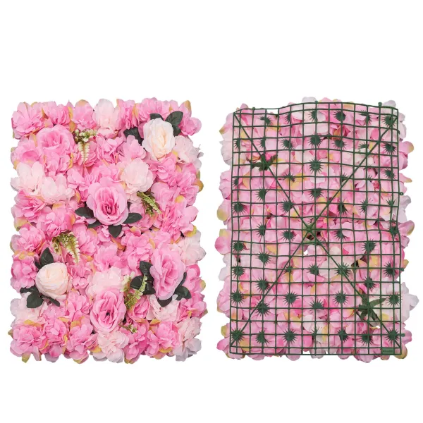 Flower Wall Panel Floral Backdrop 60cm X 40cm Artificial Floral Wall Silk Rose Wall Backdrop Faux Flower Panel