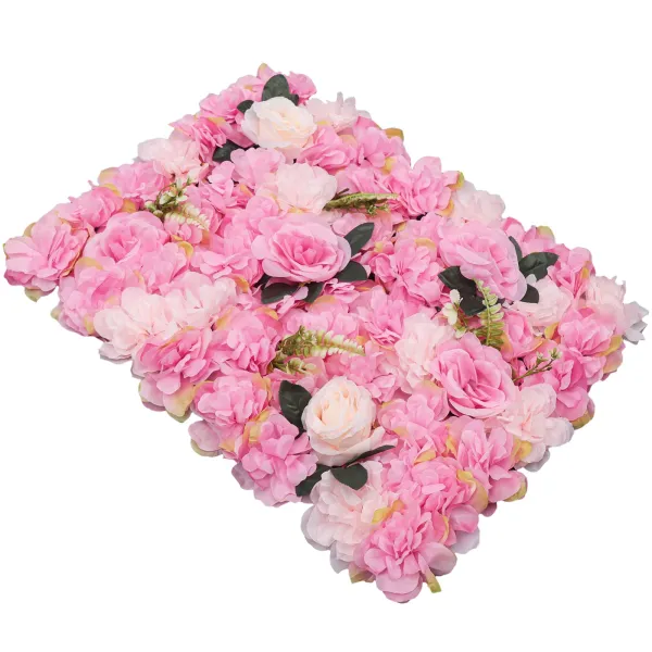 Flower Wall Panel Floral Backdrop 60cm X 40cm Artificial Floral Wall Silk Rose Wall Backdrop Faux Flower Panel