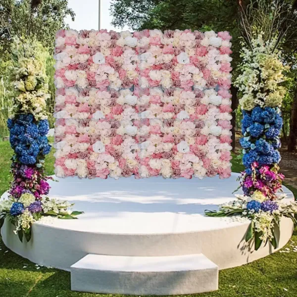 12PCS Flower Panels Wall Decorative Artificial Flowers Romantic Wedding Party Photo Background 60x40cm Wedding Decoration Valentine's Day