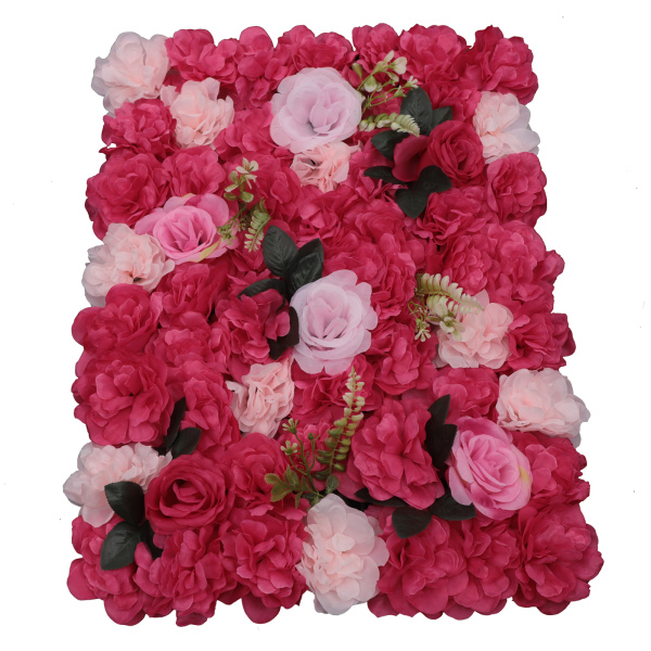 12Pcs 23.6x15.7inches Artificial Flower Wall Panels Fake Silk Rose Wedding Floral Backdrop Party DIY Decoration Photo Background