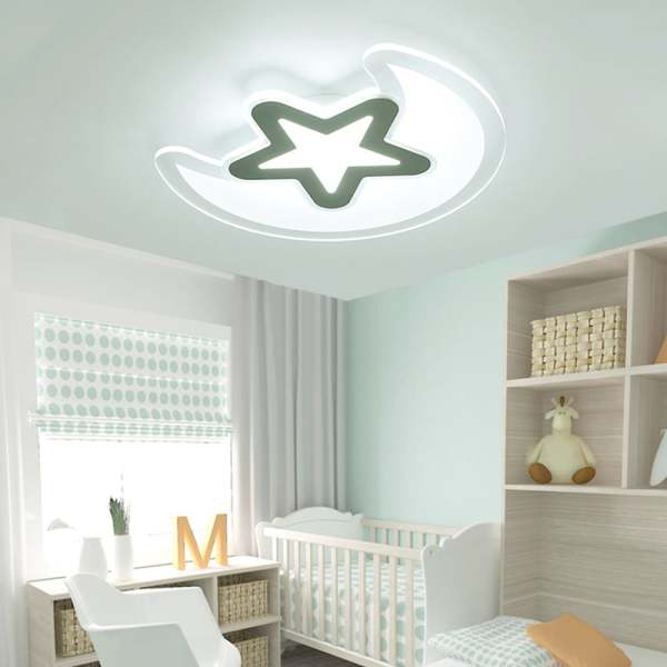 42CM Modern Ultra-thin Acrylic LED Ceiling Lamp, Moon Star Kid's Mount Chandelier, Children's Eye Protection Lamps