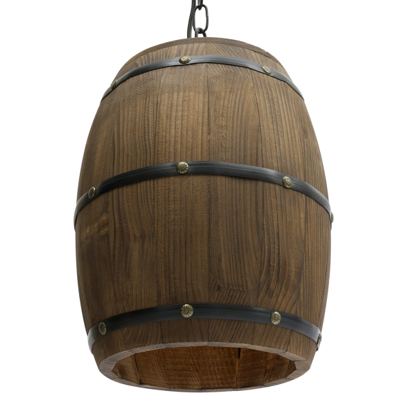 Antique Wood Wine Barrel Pendant Lamp Hanging Rustic Unique Kitchen Bar Ceiling Lamp Light Fixtures